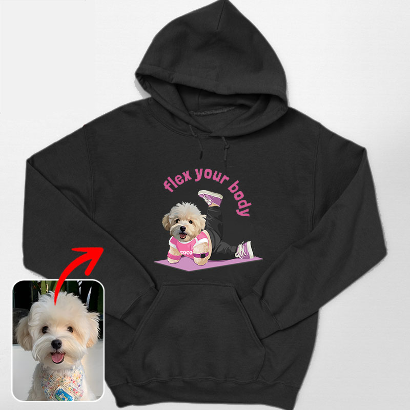 カスタムフワモコ部 　パーカー  ヨガ    1頭デザイン0918-2-1