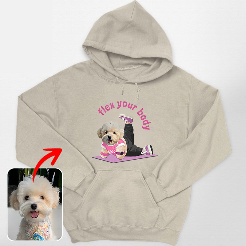 カスタムフワモコ部 　パーカー  ヨガ    1頭デザイン0918-2-1