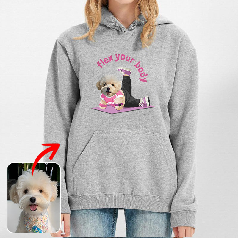 カスタムフワモコ部 　パーカー  ヨガ    1頭デザイン0918-2-1