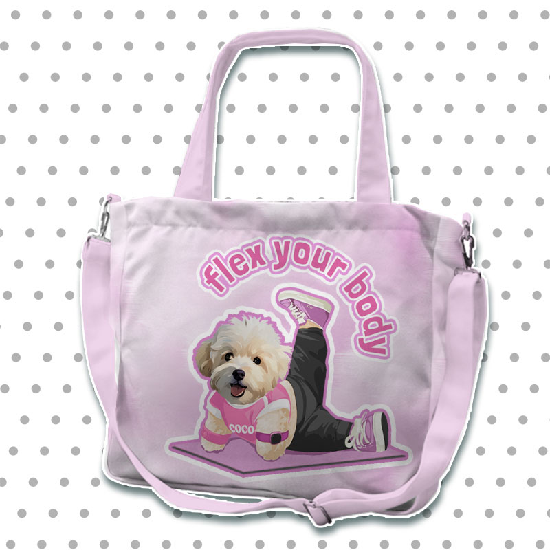 カスタムフワモコ部  2way ショルダートートバッグ   ヨガ  0922-1-1