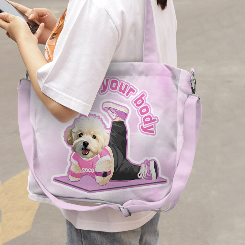 カスタムフワモコ部  2way ショルダートートバッグ   ヨガ  0922-1-1