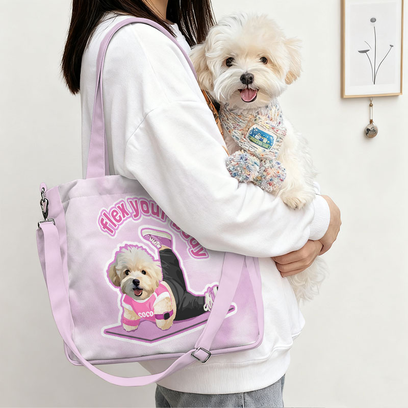 カスタムフワモコ部  2way ショルダートートバッグ   ヨガ  0922-1-1