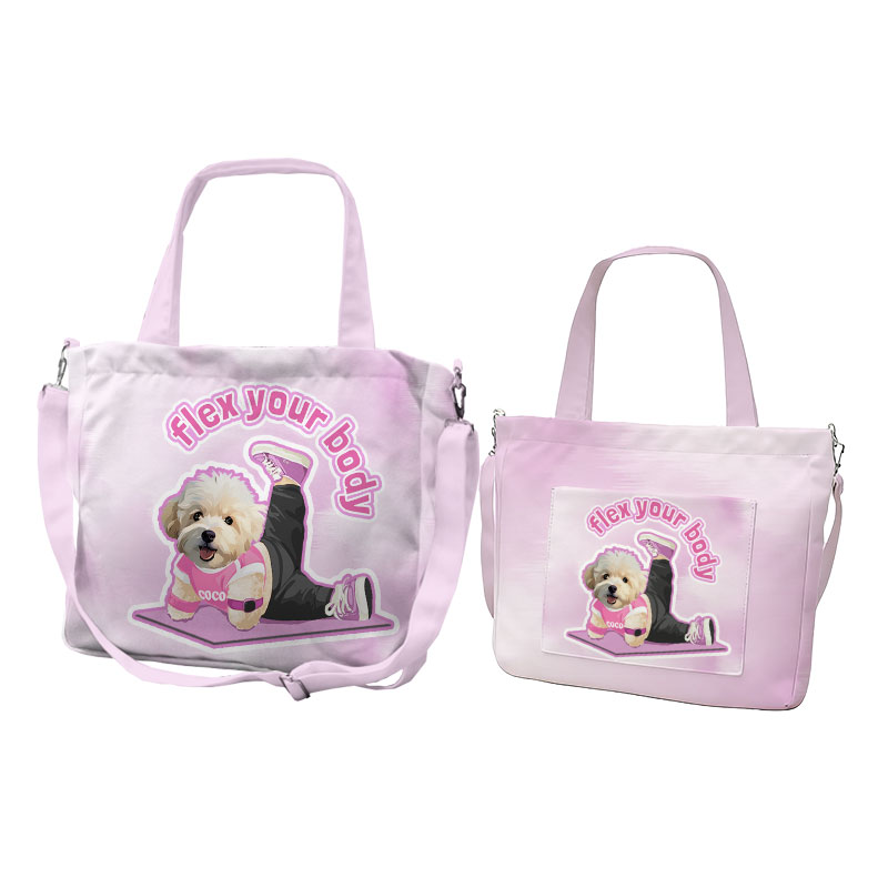 カスタムフワモコ部  2way ショルダートートバッグ   ヨガ  0922-1-1