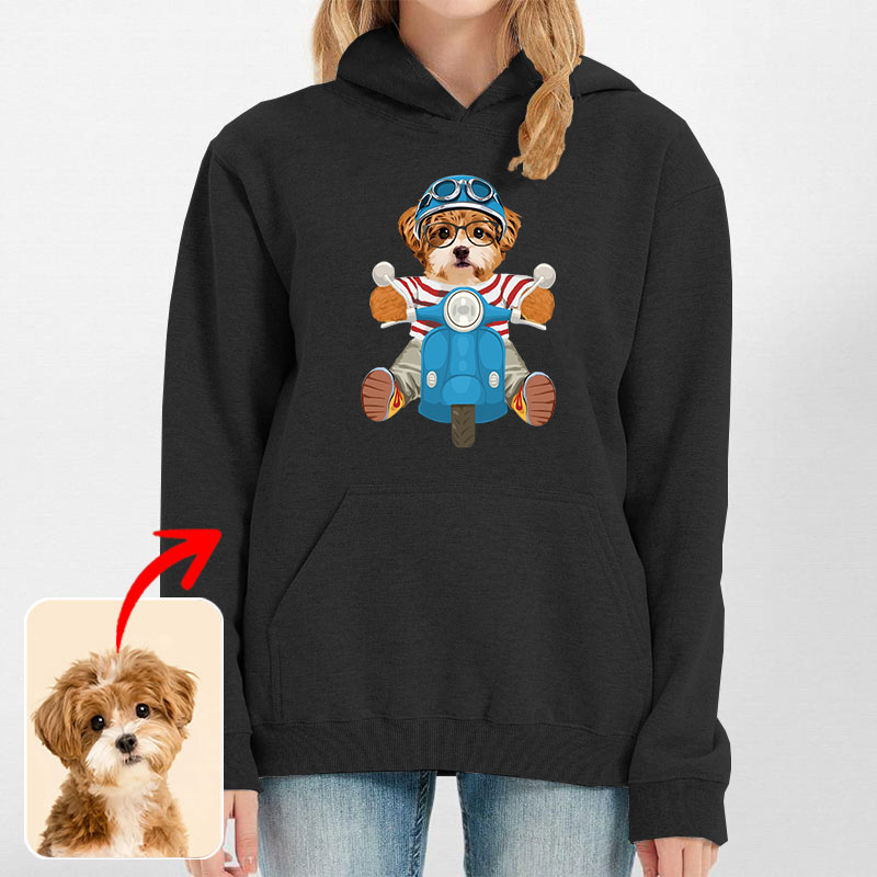 カスタムフワモコ部 　パーカー スクーター1頭デザイン0925-3-1