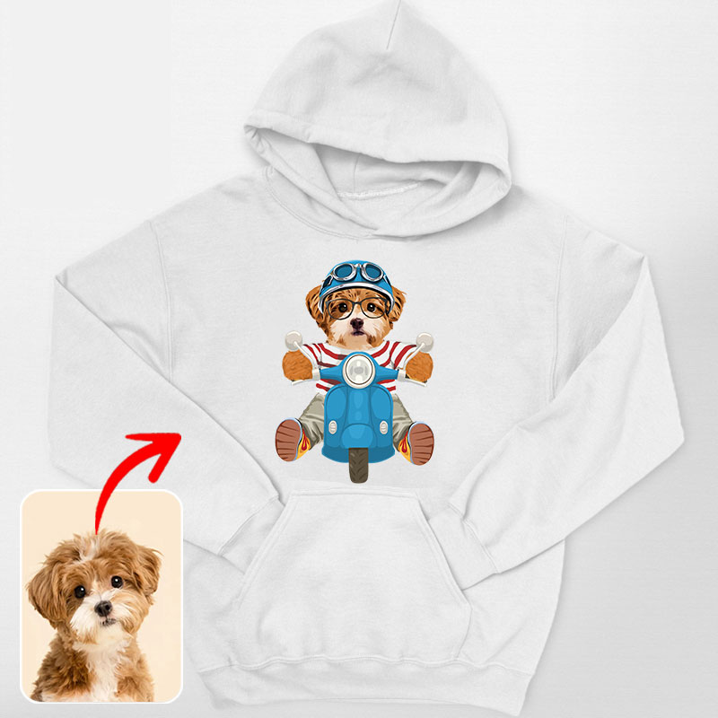 カスタムフワモコ部 　パーカー スクーター1頭デザイン0925-3-1