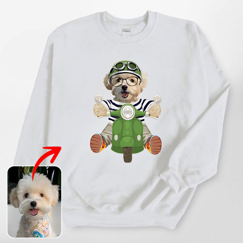 カスタムフワモコ部 　トレーナー スクーター 1頭デザイン0925-2-1