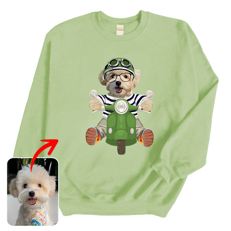 カスタムフワモコ部 　トレーナー スクーター 1頭デザイン0925-2-1