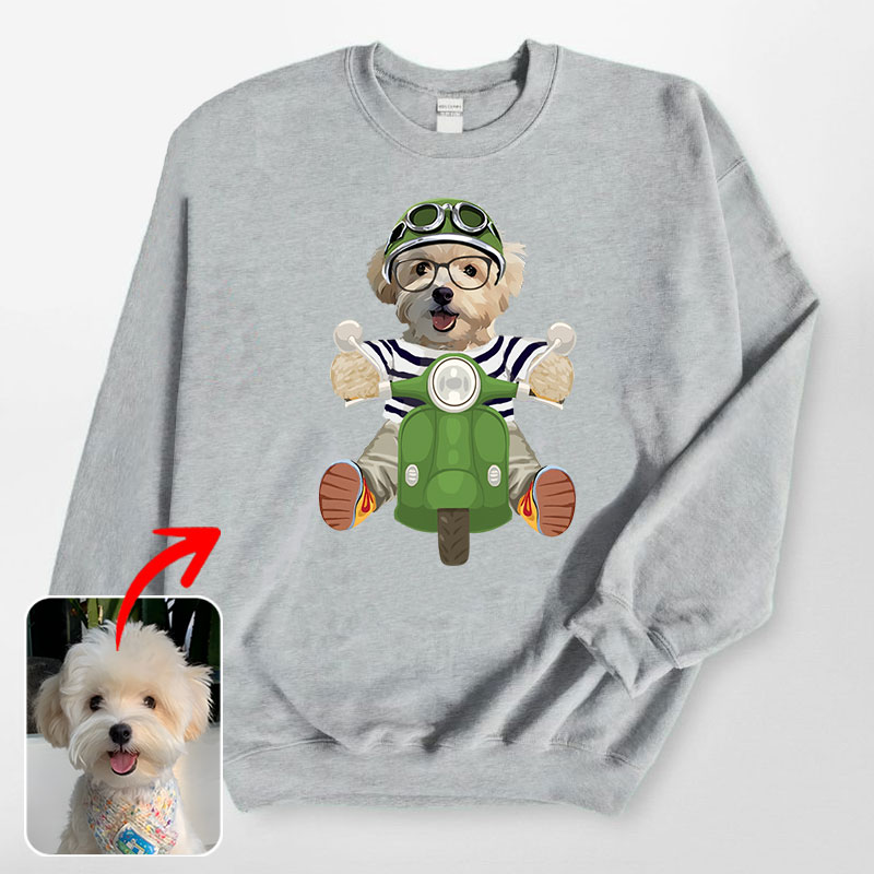 カスタムフワモコ部 　トレーナー スクーター 1頭デザイン0925-2-1