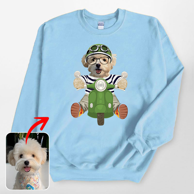 カスタムフワモコ部 　トレーナー スクーター 1頭デザイン0925-2-1