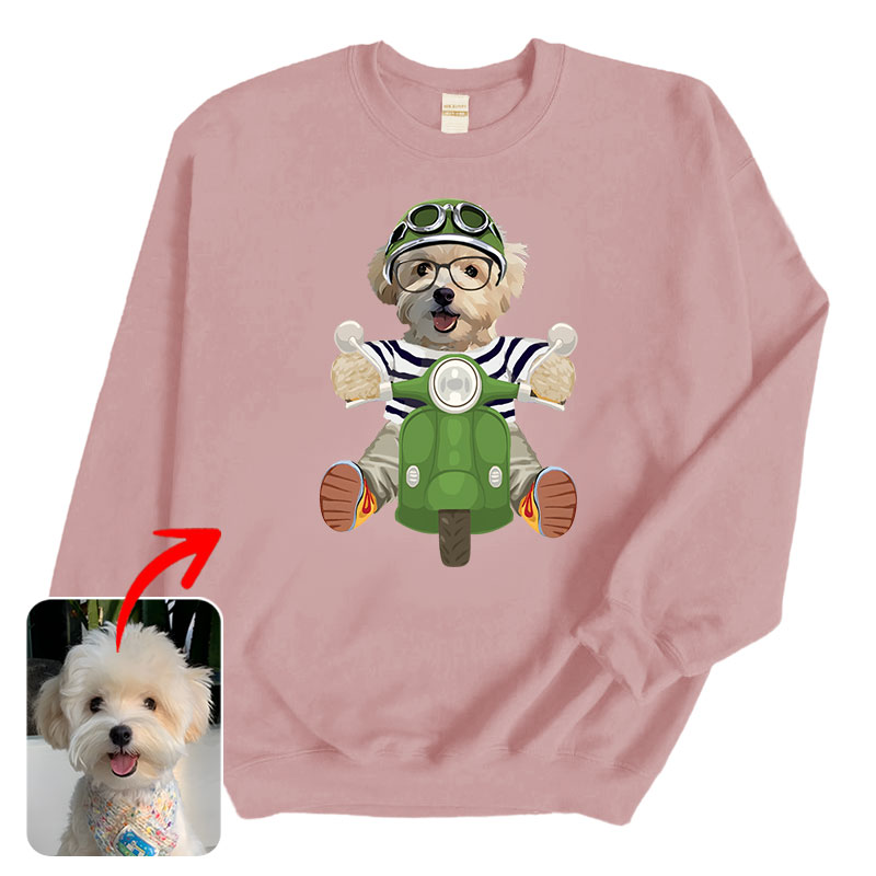 カスタムフワモコ部 　トレーナー スクーター 1頭デザイン0925-2-1