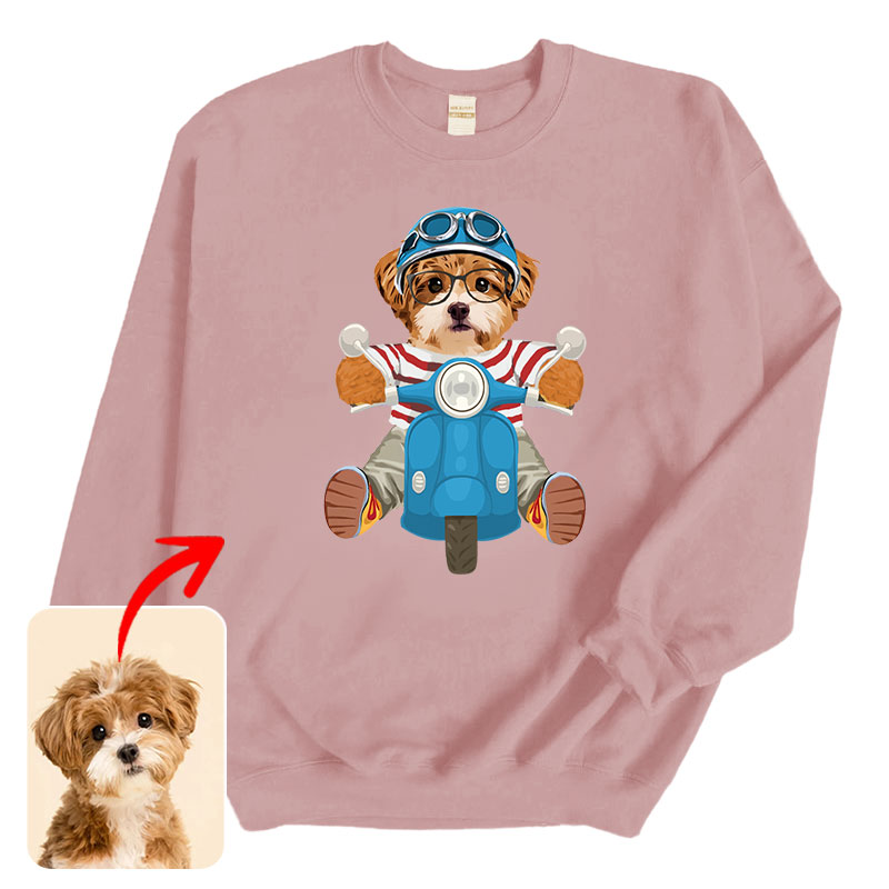 カスタムフワモコ部 　トレーナー スクーター 1頭デザイン0925-2-1