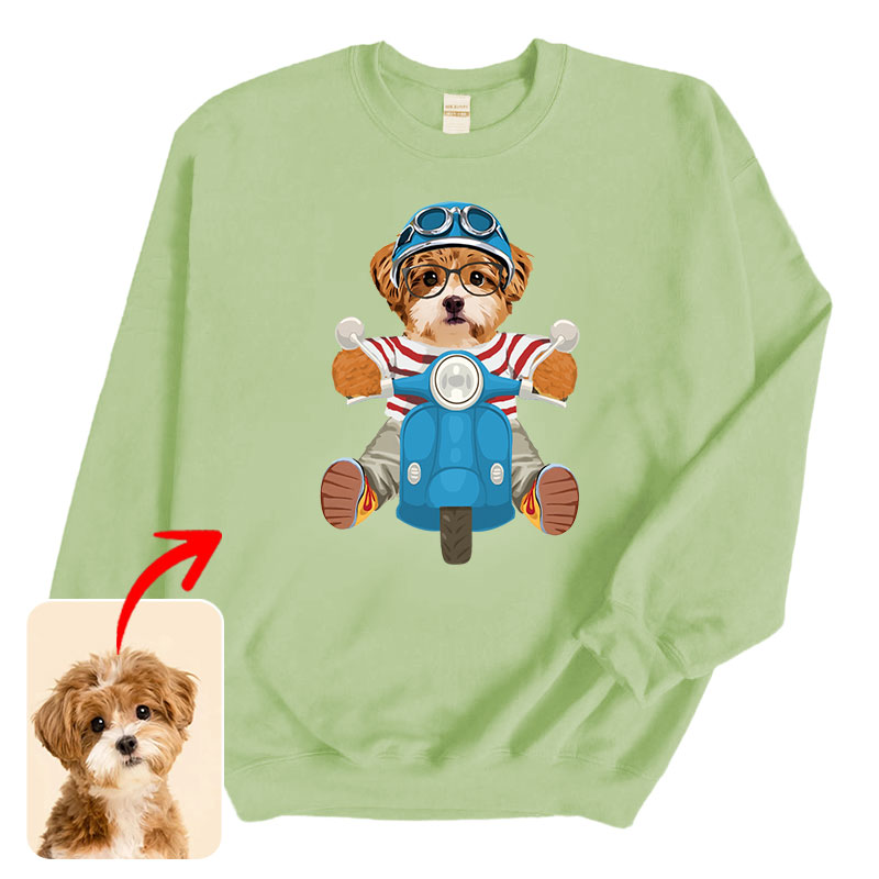 カスタムフワモコ部 　トレーナー スクーター 1頭デザイン0925-2-1