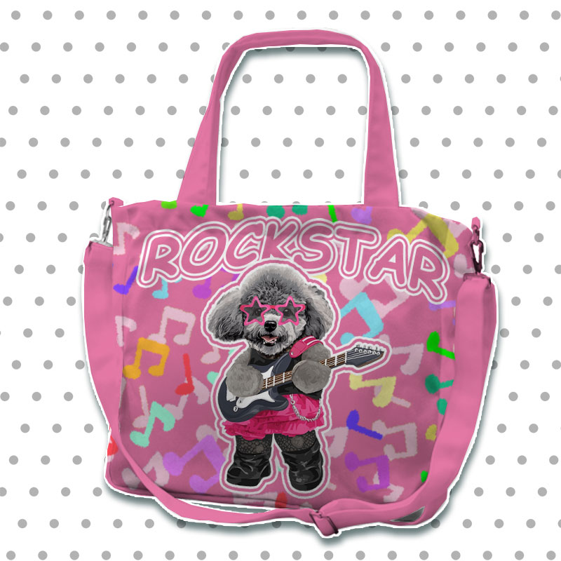 カスタムフワモコ部  2way ショルダートートバッグ    Rock Girl  0926-1-1