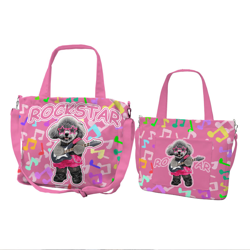 カスタムフワモコ部  2way ショルダートートバッグ    Rock Girl  0926-1-1