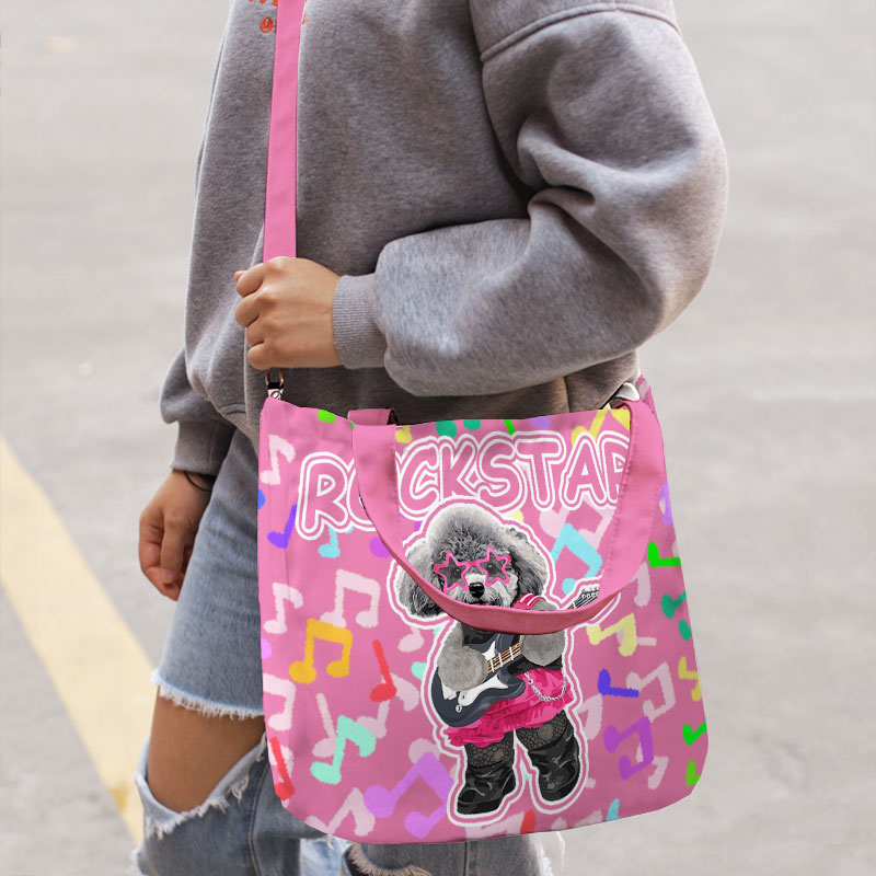 カスタムフワモコ部  2way ショルダートートバッグ    Rock Girl  0926-1-1