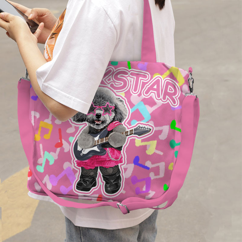 カスタムフワモコ部  2way ショルダートートバッグ    Rock Girl  0926-1-1