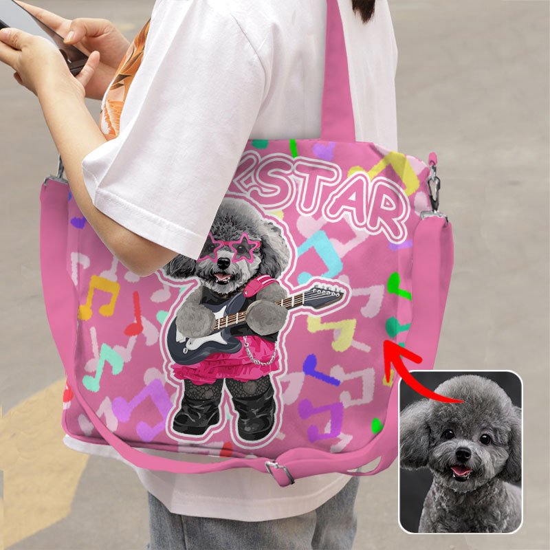 カスタムフワモコ部  2way ショルダートートバッグ    Rock Girl  0926-1-1