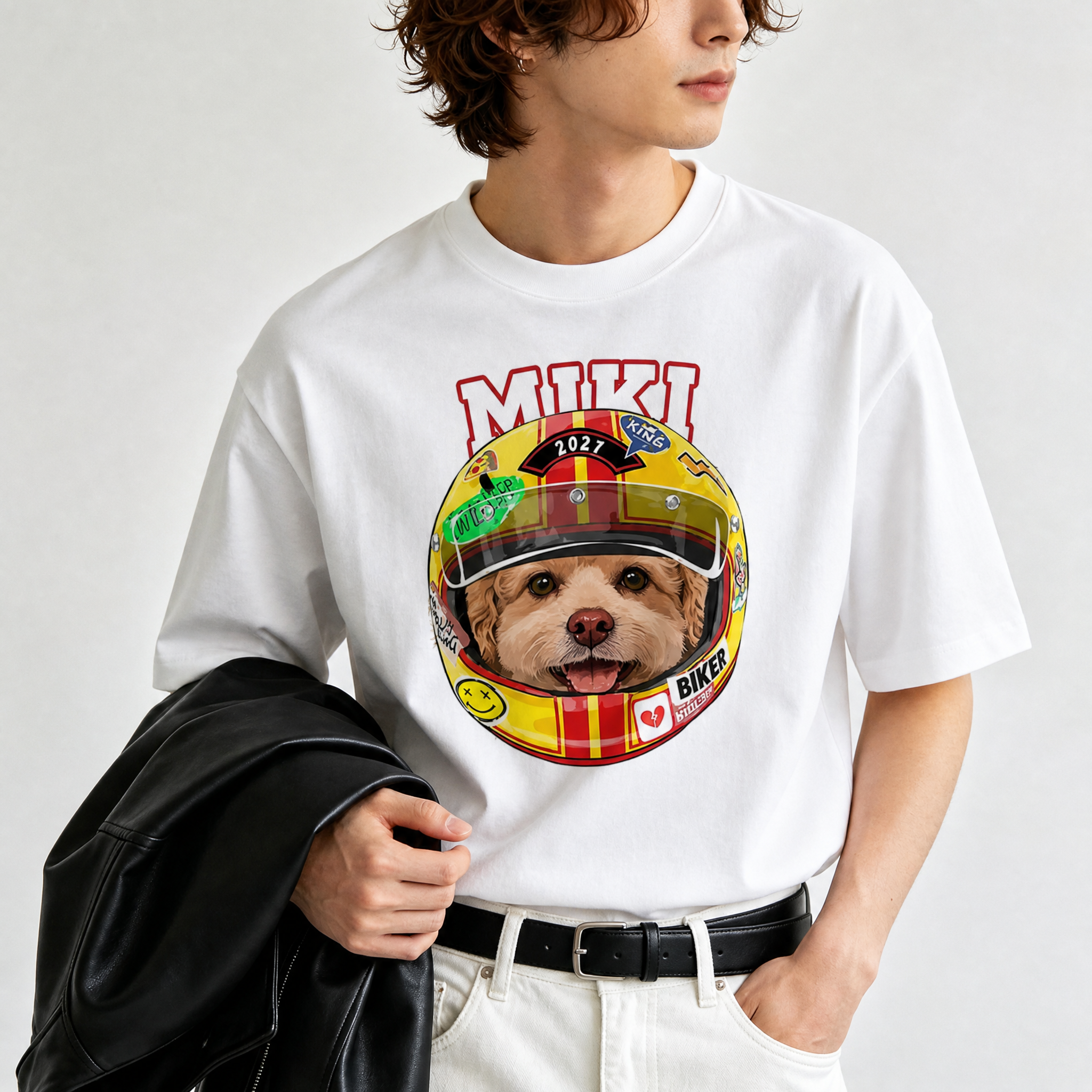 カスタムフワモコ部  レーサー プレミアムTシャツ  1頭デザイン 260520-2