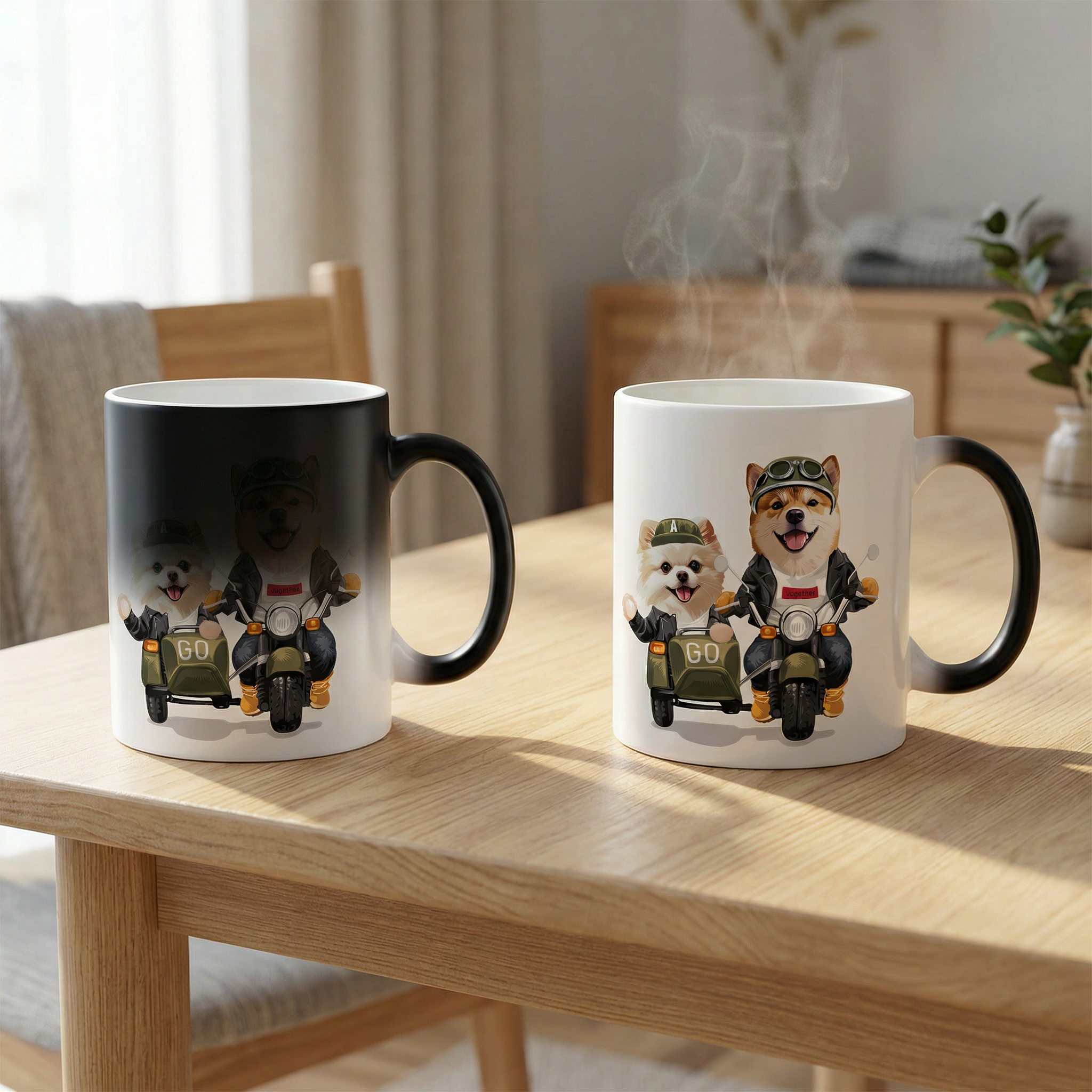 カスタムフワモコ部 　色が変わるマグカップ   【2頭デザイン】260205-7