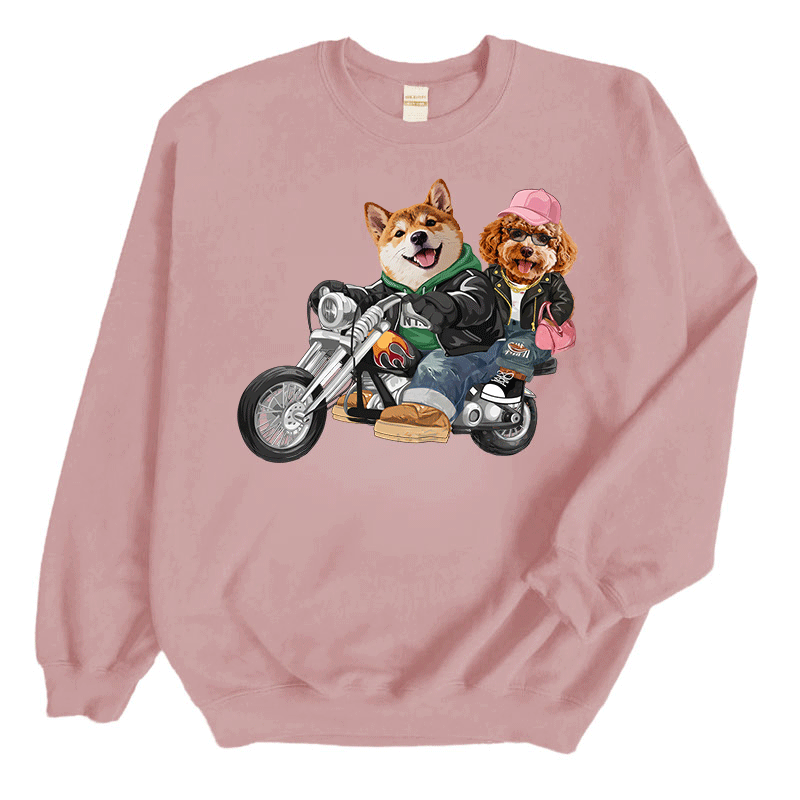 カスタムフワモコ部  トレーナー  カップルバイク編 2頭デザイン26121-9