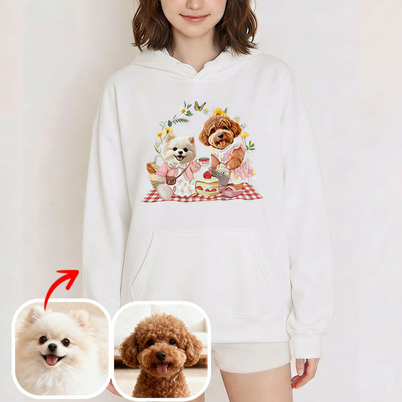 カスタムフワモコ部 　パーカー  ピクニック  2頭デザイン 26115-8