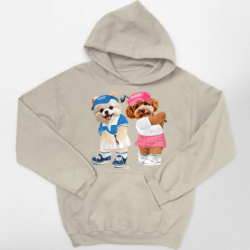 カスタムフワモコ部 　パーカー   ゴルフ大会  2頭デザイン26227-1