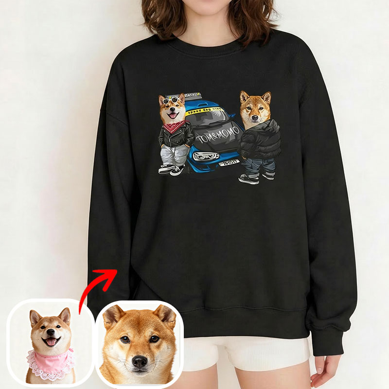 カスタムフワモコ部  トレーナー  Speed  Club  2頭デザイン260316-8