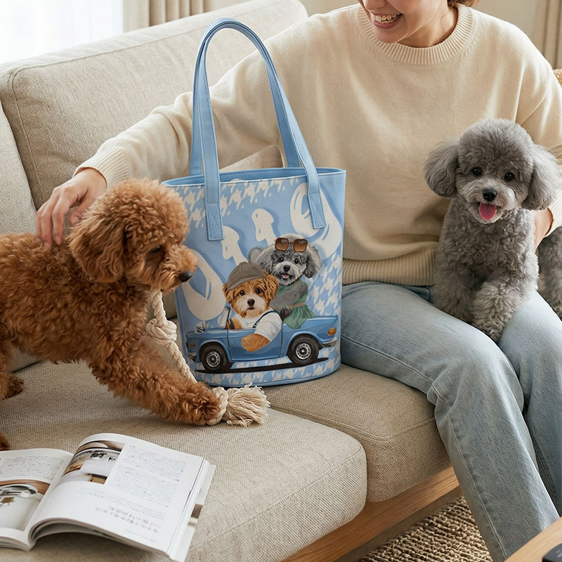 カスタムフワモコ部  バケットバッグ 【2頭デザイン】260401-3