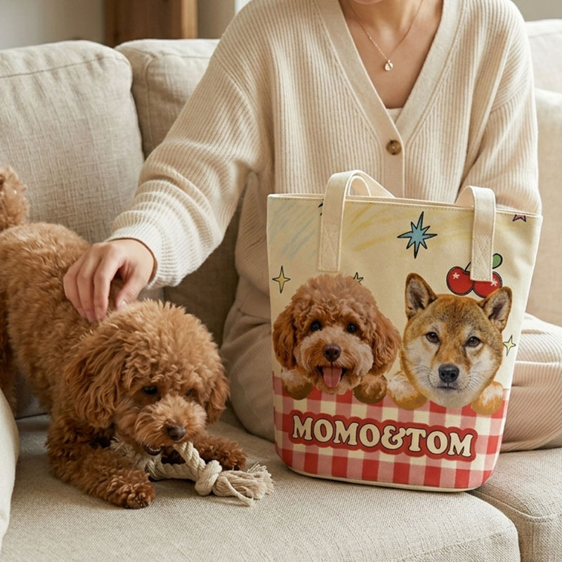 カスタムフワモコ部  バケットバッグ 【2頭デザイン】260401-7