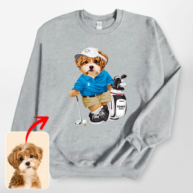 カスタムフワモコ部 　トレーナー   ゴルフ  １頭デザイン0827-1-1