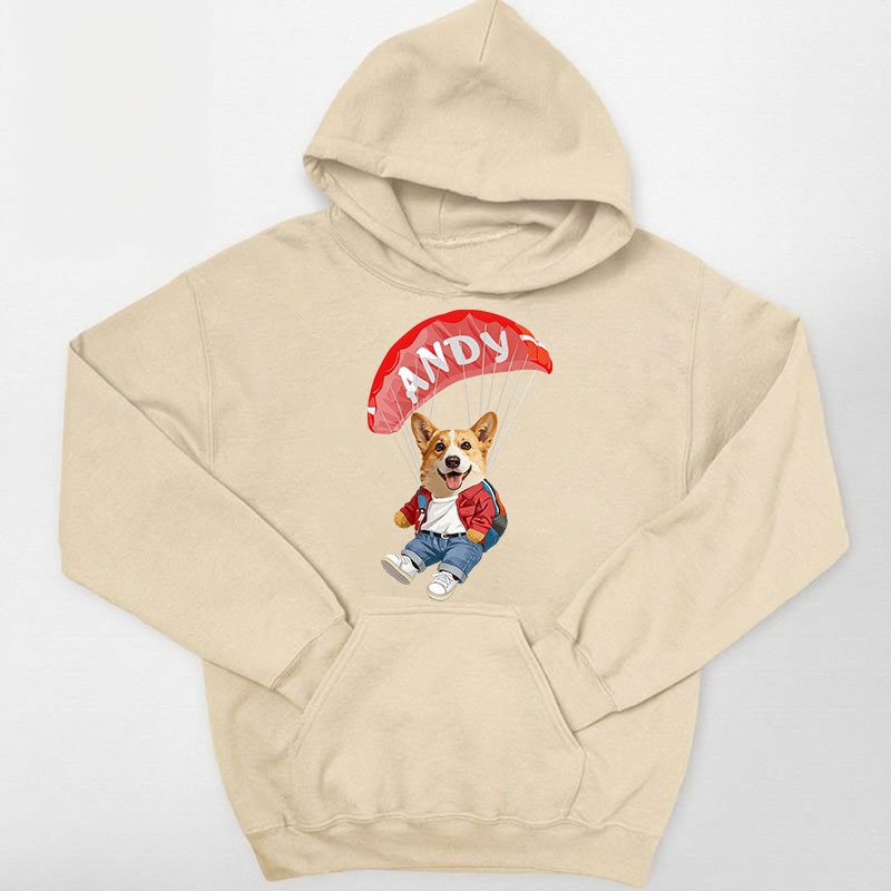 カスタムフワモコ部 　パーカー  スカイダイビング  2頭デザイン 26115-2