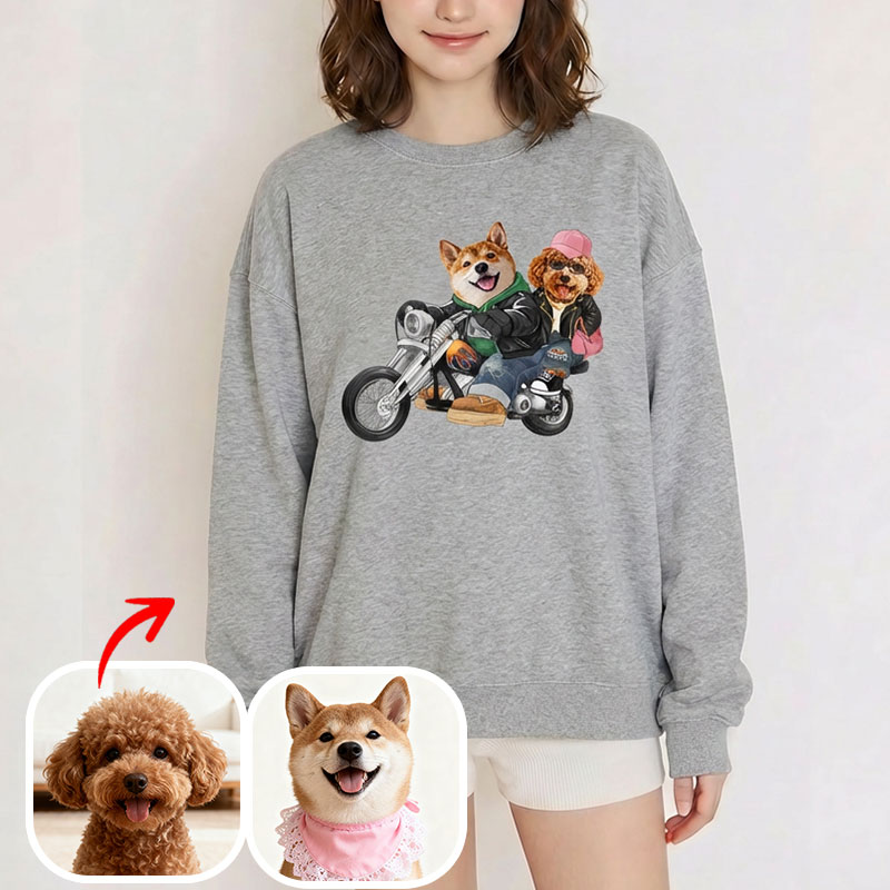 カスタムフワモコ部  トレーナー  カップルバイク編 2頭デザイン26121-9