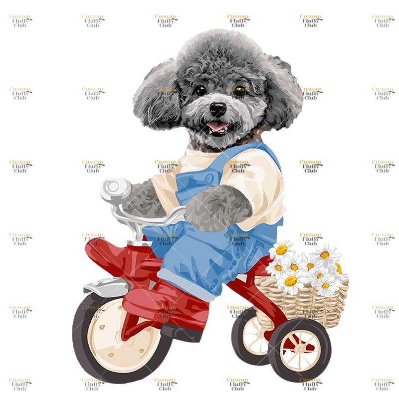 カスタムフワモコ部  プレミアムTシャツ  ピクニック   1頭デザイン 1013-1-3