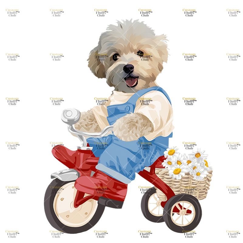 カスタムフワモコ部  プレミアムTシャツ  ピクニック   1頭デザイン 1013-1-3