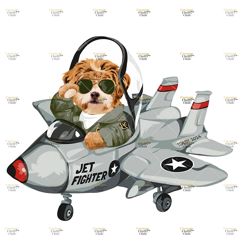 カスタムフワモコ部  プレミアムTシャツ  ファイター   1頭デザイン 1013-1-2