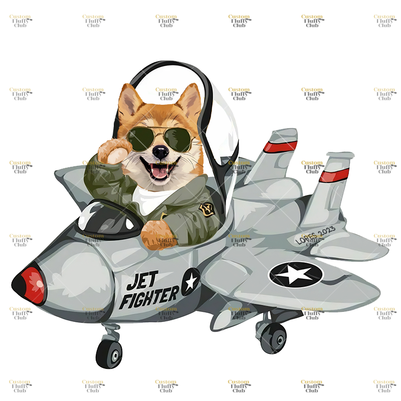 カスタムフワモコ部  プレミアムTシャツ  ファイター   1頭デザイン 1013-1-2