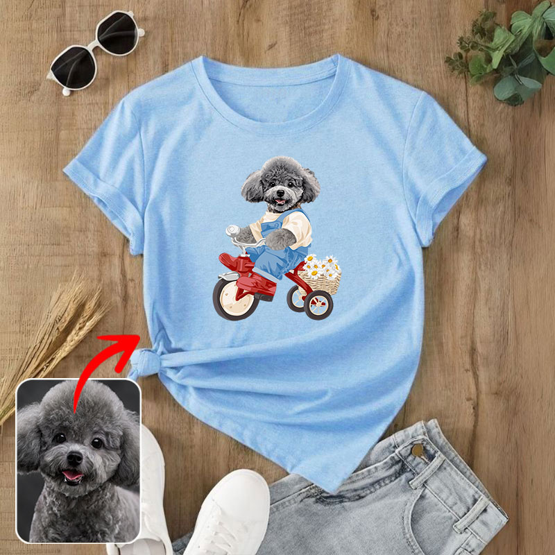 カスタムフワモコ部  プレミアムTシャツ  ピクニック   1頭デザイン 1013-1-3