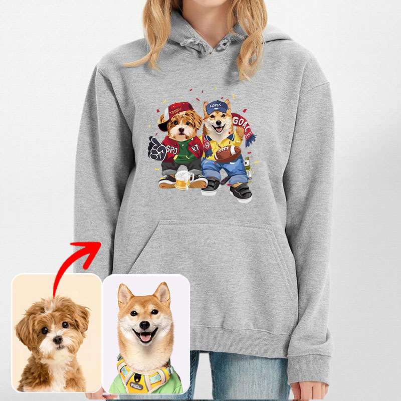 カスタムフワモコ部 　パーカー    PARTY  2頭デザイン1011-2-6