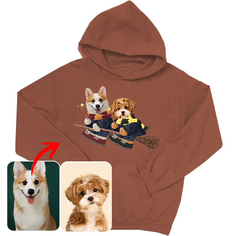 カスタムフワモコ部 　パーカー   魔法使い   2頭デザイン1011-2-5