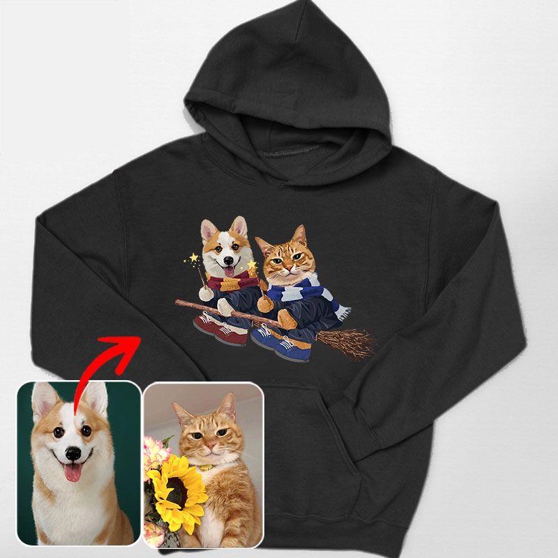 カスタムフワモコ部 　パーカー   魔法使い   2頭デザイン1011-2-5