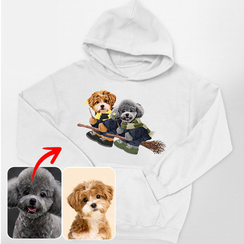 カスタムフワモコ部 　パーカー   魔法使い   2頭デザイン1011-2-5