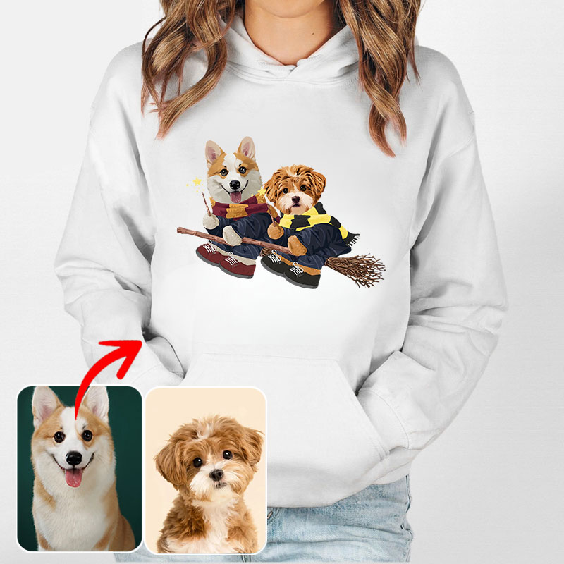 カスタムフワモコ部 　パーカー   魔法使い   2頭デザイン1011-2-5