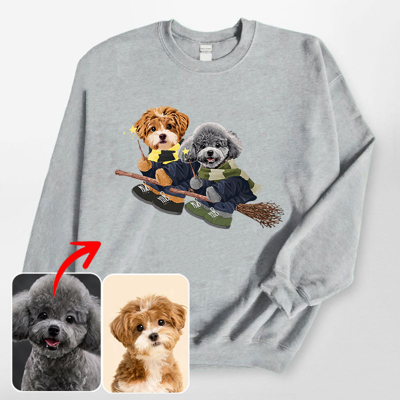 カスタムフワモコ部 　トレーナー 魔法使い  2頭デザイン1011-1-5