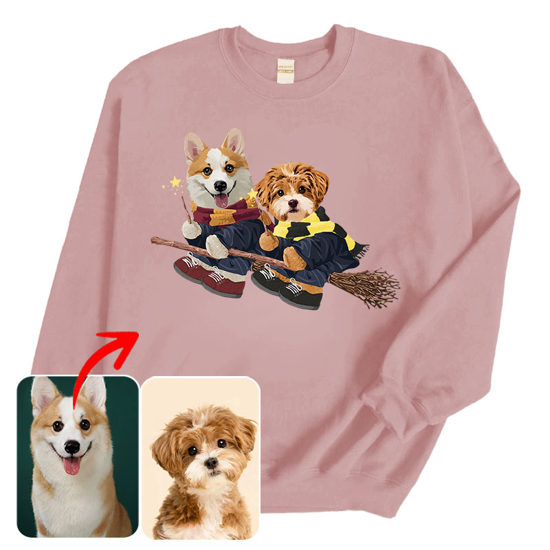 カスタムフワモコ部 　トレーナー 魔法使い  2頭デザイン1011-1-5