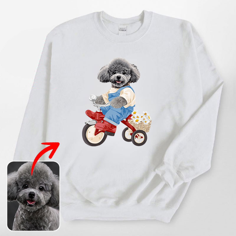 カスタムフワモコ部 　トレーナー ピクニック  1頭デザイン1011-1-3