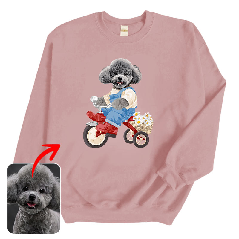 カスタムフワモコ部 　トレーナー ピクニック  1頭デザイン1011-1-3