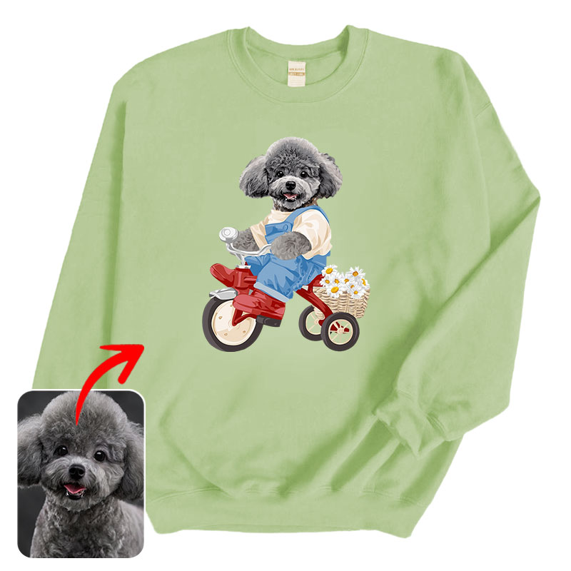 カスタムフワモコ部 　トレーナー ピクニック  1頭デザイン1011-1-3