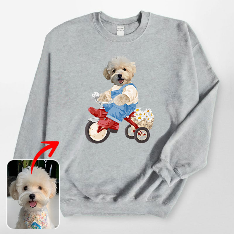 カスタムフワモコ部 　トレーナー ピクニック  1頭デザイン1011-1-3