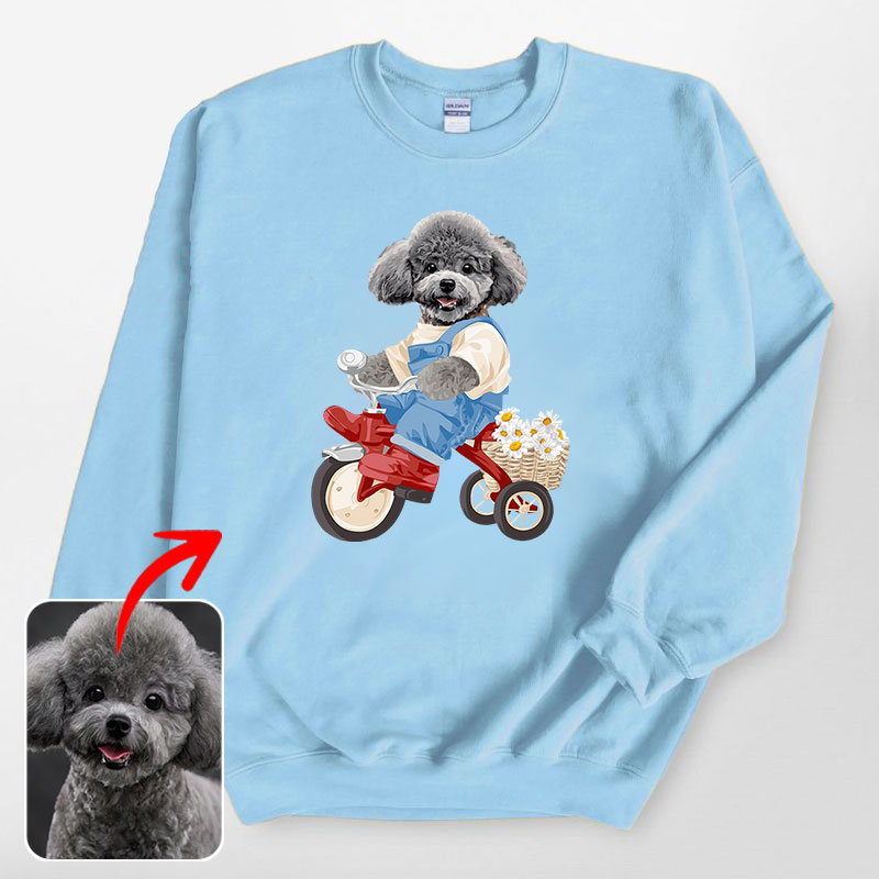 カスタムフワモコ部 　トレーナー ピクニック  1頭デザイン1011-1-3