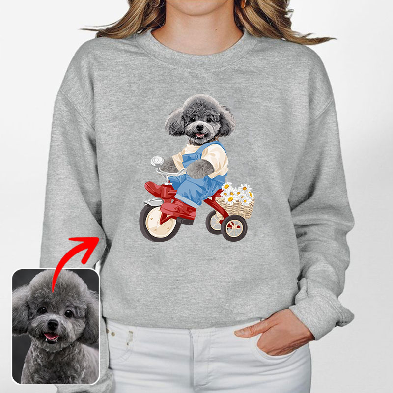 カスタムフワモコ部 　トレーナー ピクニック  1頭デザイン1011-1-3